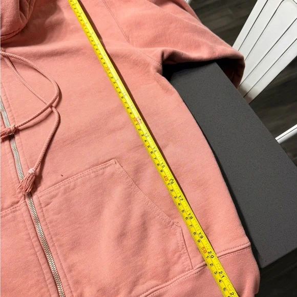 Brandy Melville Pink Zip Up Hoodie One Size Oversized Dusty Rose Full Zip - Picture 9 of 9